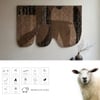 Abstract Handmade Natural Wool Wall Art Brown Geometric 4 x 2 Feet