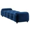 Melon Velvet 5 Feet Ottoman Bench in Navy Blue Color