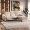 Ronan Right Aligned 3 Seater Sectional Fabric Sofa In Beige Colour