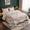 Orange Floral 4 Pcs Comforter set with Queen size bedsheet + 2 Pillow covers