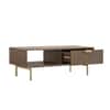 Velin Ridged Coffee Table with Drawer Dark Ash