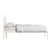Hackney Metal Non Storage Single Bed in Glossy Ivory Finish