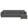 Daraco Velvet L shape 5 Seater Sofa in dark Gery Color