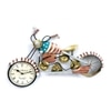 Craft Tree Metal Handpainted Decorative Bike  Clock Showpiece Dial Size 6'' In  Multicolor