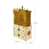 D'Dass Multi Color Mdf and Sheesham Wooden Temple With Cabinet For Pooja