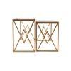 Valentino Frosted Glass Nesting Coffee Table In Dark Gold Finish