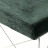 Zenith Sheesham Wood Accent 2 Seater Bench   In Green Cotton Velvet