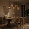 Lyon 5 Series Brown Solid Wood Cluster Hanging Light
