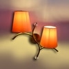 Devansh Metal Electric Wall Light in Gold Colour with Orange Shade Count of 2 Lights