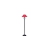 Ridge Red Fabric Floor Lamp with Black Iron Base