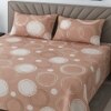 Beige Shade Geometrical 400 TC Cotton Flat Super King Size Bedsheet With 2 Pilllow Covers  Threads