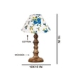 Devansh Multicolor Cotton Table Lamp With  Wood Natural Base (10X10X16) Inches)-38