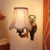 Devansh Gold Antique Wall Mounted Lamp With Beige Jute Shade