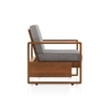 Moreno Single Seater Solid Wood Sofa In Amber Walnut Finish with Flint Grey Futon Colour