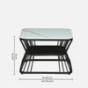 Novus Square Metal Nesting Coffee Table Set Black Finish White Porcelain Top Set Of 2