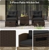 Carry Bird Wicker Patio Furniture Outdoor Balcony Chairs In Brown And Black Colour
