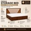 Shilp Solid Wood Compact King Bed Hydraulic Storage Provincial Teak Finish Mattress 72 x 72 Inches