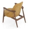 Dakota Solid Wood Lounge Chair In Stria Mustard