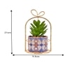 Artificial Plant With Ceramic Planter In A Golden Basket