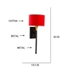 Devansh Metal Electric Wall Light in Black Colour with Red Shade Count of 1 Light