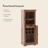 Mateo Solid Wood Bar Cabinet (Teak Finish)