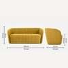Candler Fabric Sofa (Yellow)