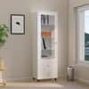 Hexa Engineered Wood Bookshelf Wooden Multipurpose Storage Rack in Frosty White Colour