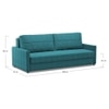 Alta 3 Seater Fold Out Sofa Cum Bed In T Blue Colour
