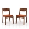 Aries Solid Wood Dining Chair in Mahogany Finish - Set of 2