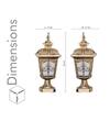 MULLION Antique Gold Outdoor Pedestal Gate Light