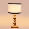 Devansh Multicolor Cotton Table Lamp With Wood Natural Base (7X7X15.5 Inches)-8