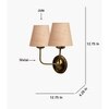 Devansh Metal Electric Wall Light in Gold Colour with Grey Shade Count of 2 Lights