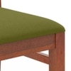 Atlas Solid Wood Dining Chair in Honey Finish & Avocado Green Colour - Set of 2