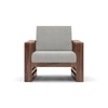 Parson 1 Seater Wooden Sofa In Teak Finish in Vapour Grey Colour