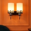 Eliante Modern Wall Lights Mild Steel & Glass Material Chrome, Brown & White Finish