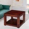 Lisbon Sheesham Wood Contemporary Square Coffee Table In Honey Finish