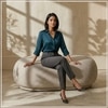Eliteelegance Wood Ottoman With Upholstery Non Storage Sofa In Grey Colour