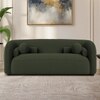 Zenol Boucle Fabric 2 Seater Sofa In Olive Green