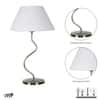 Lysandra Zigzag Antique Brass Table Lamp with White Cotton Shade
