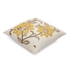 Blush Embroidery Ivory Cotton Cushion Cover 18X18 Inches