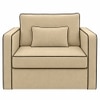Elano Modern Premium  1 Seater Velvet Pull Out Sofa Cum Bed with Improted Mechanism In Beige  Color