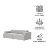 Comforthaven Wood 2 Seater With Upholstery Non Storage Sofa In Grey Colour