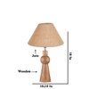 Devansh Beige Jute Table Lamp With  Wood Natural Base(10X18 Inches)-34