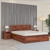 Yashika Solid Wood King  Size Bed With Hydraulic Storage (Honey Oak Finish)