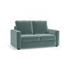 Apollo Compact High Back 2 Seater  Fabric Sofa In Dusty Turquoise Velvet Colour