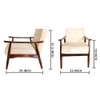 Armari Solid Wood Arm Chair in Ivory Color
