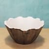 Ireka Home Celest Mango Wood Serving Bowl with Enamel