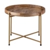 Metalsmith Solid Wood Side Table in Gold Finish