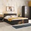 Zoey Engineered Wood Queen Size Box Storage Bed In Dark Wenge Finish