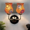 Angus Dual Multicolor Mosaic Glass Wall Mounted Lamp with Steel Base